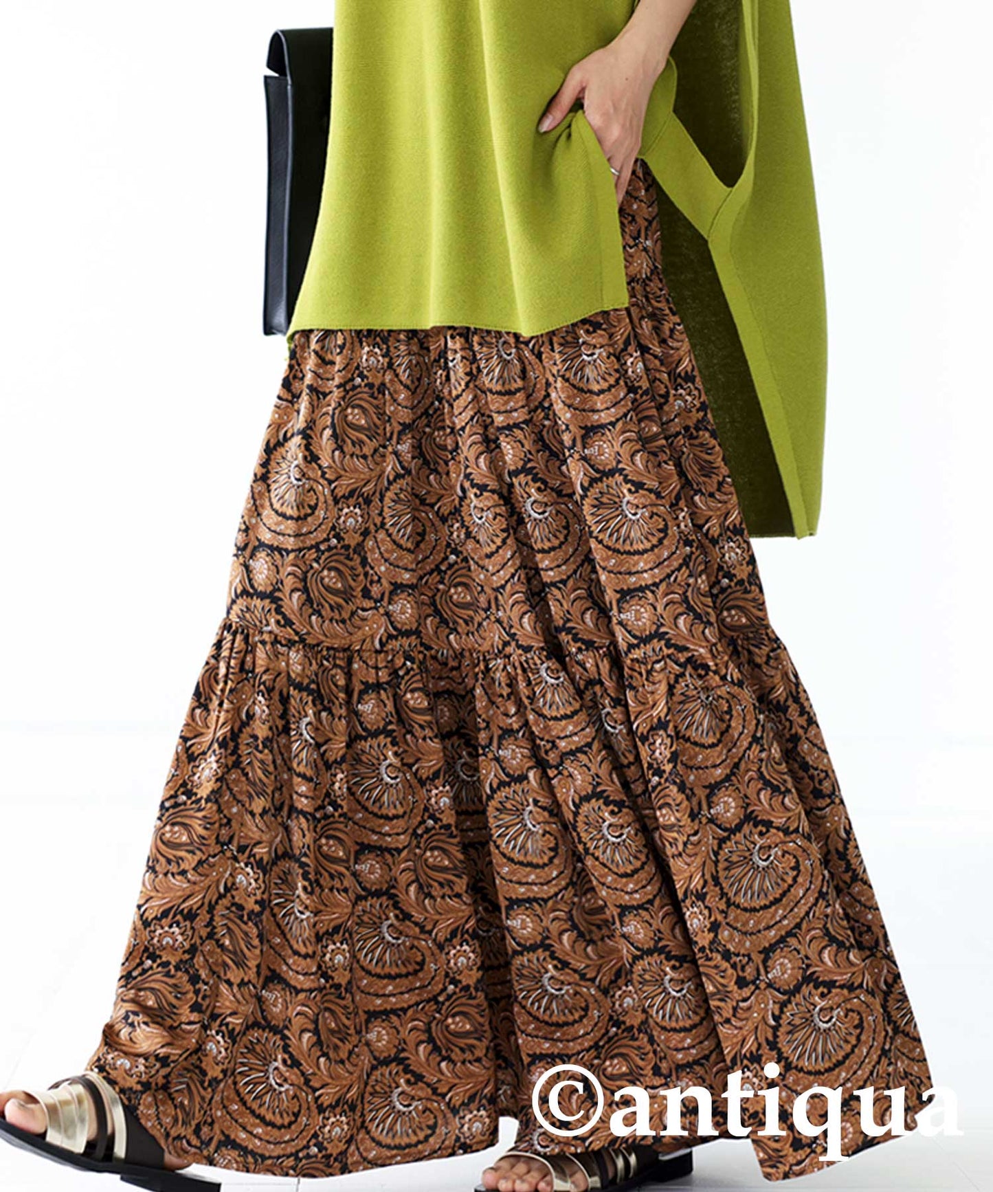 Ethnic Pattern Tiered Skirt Ladies