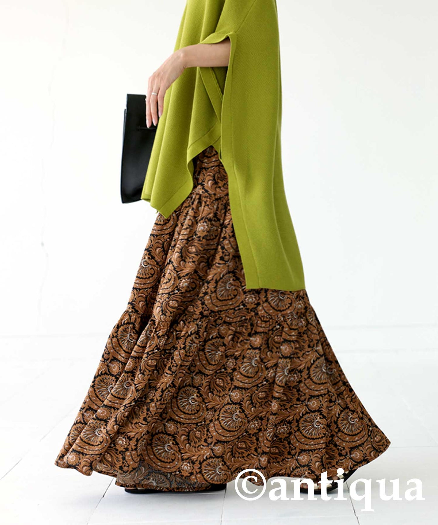 Ethnic Pattern Tiered Skirt Ladies