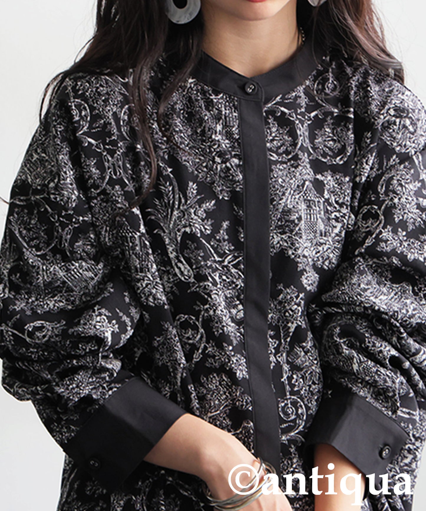 Toile De Jouy Pattern Shirt Ladies