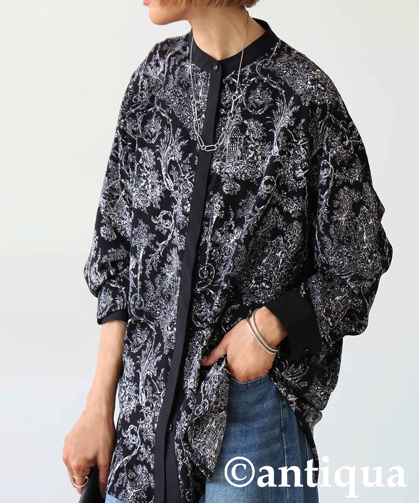 Toile De Jouy Pattern Shirt Ladies