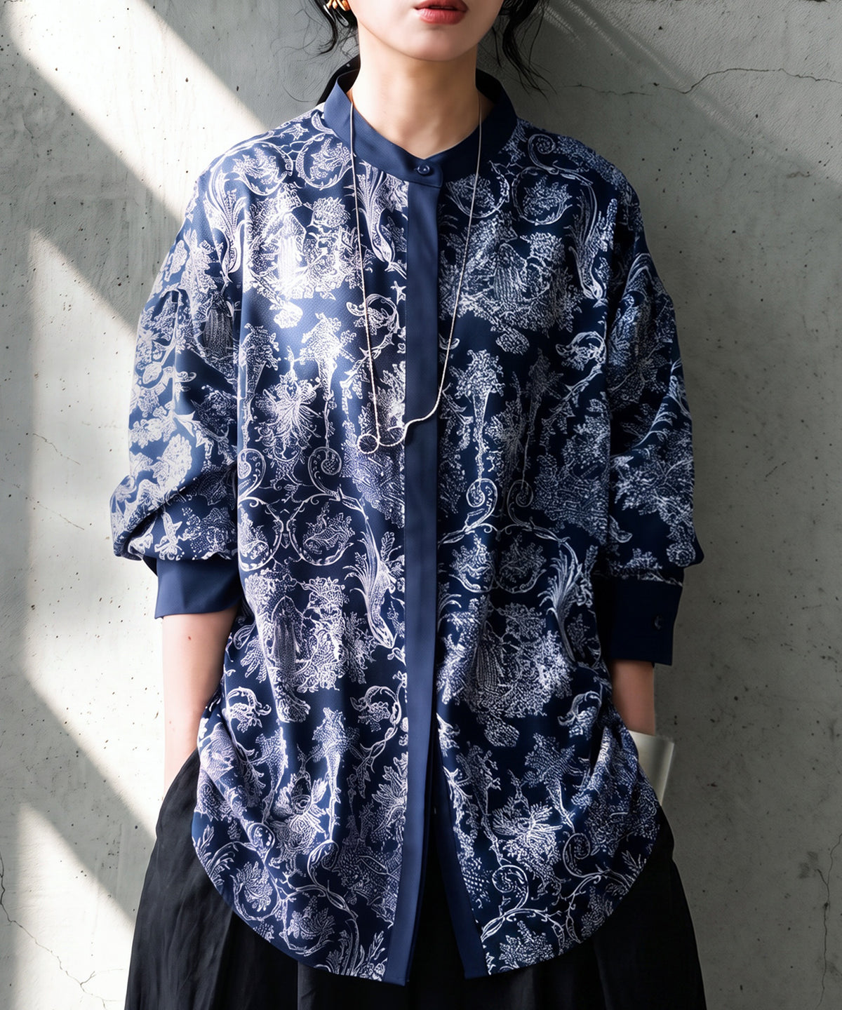 Toile De Jouy Pattern Shirt Ladies
