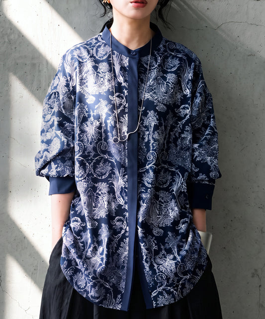 Toile De Jouy Pattern Shirt Ladies
