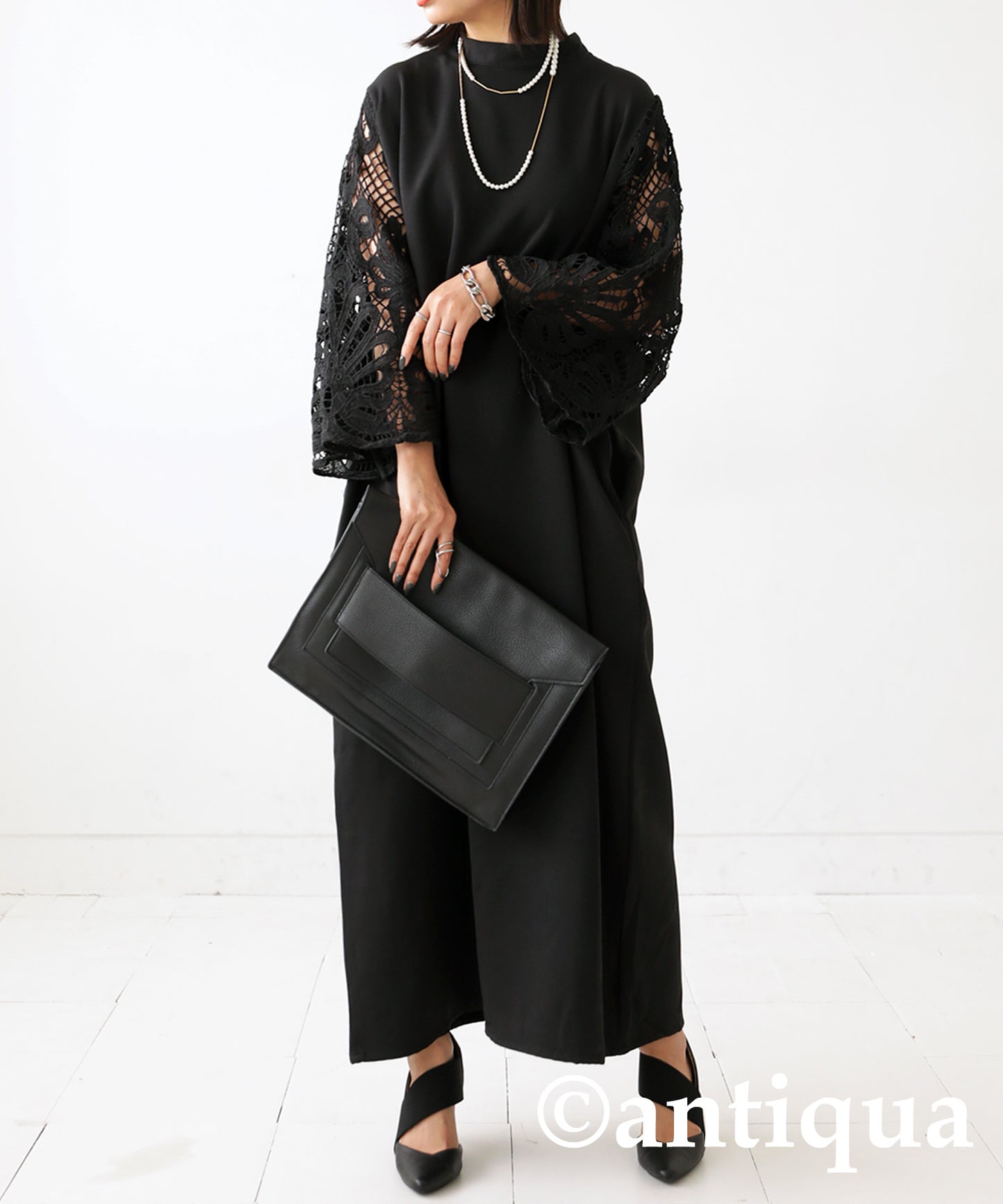 Laced Sleeve Ladies Long casual dress