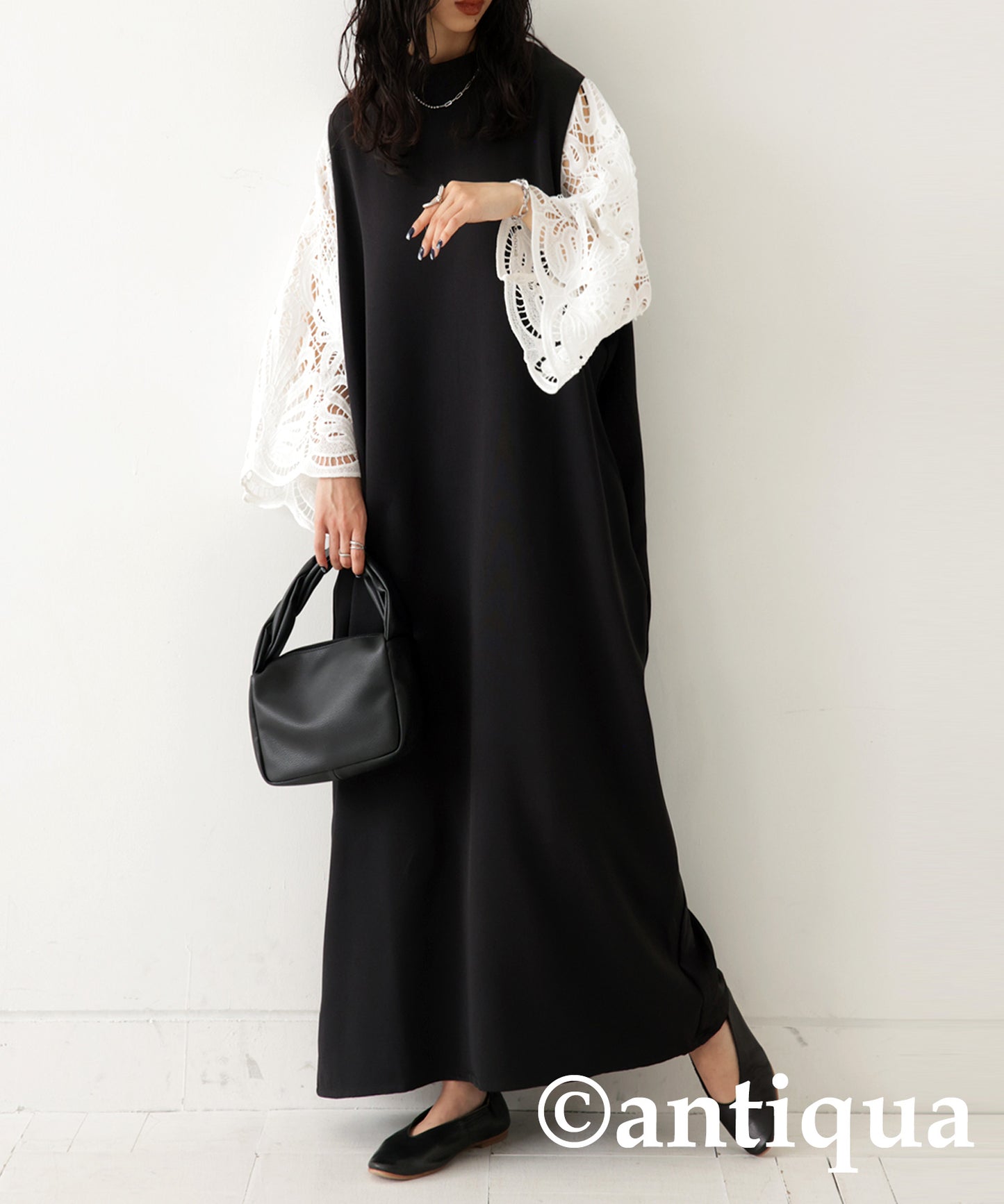 Laced Sleeve Ladies Long casual dress