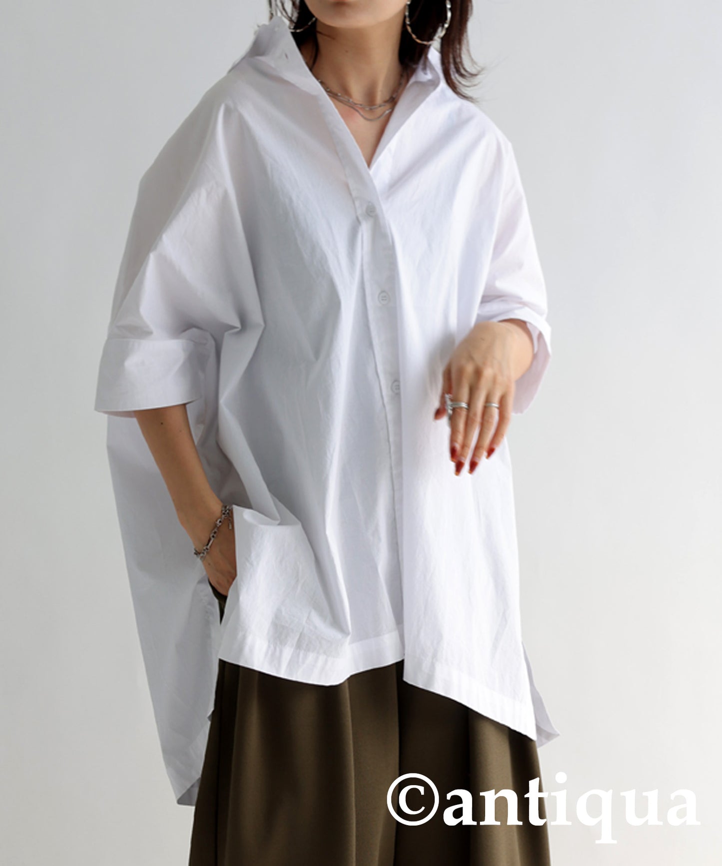 Ladies Shirt Short-Sleeve Cotton