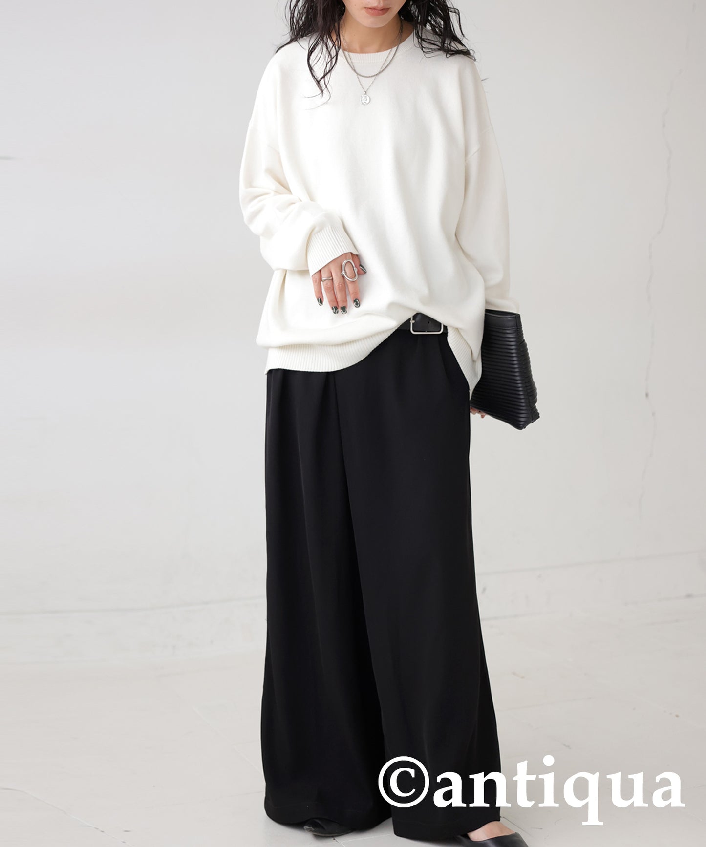 Tuck wide pants Ladies