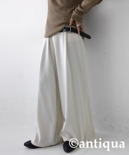 Tuck wide pants Ladies