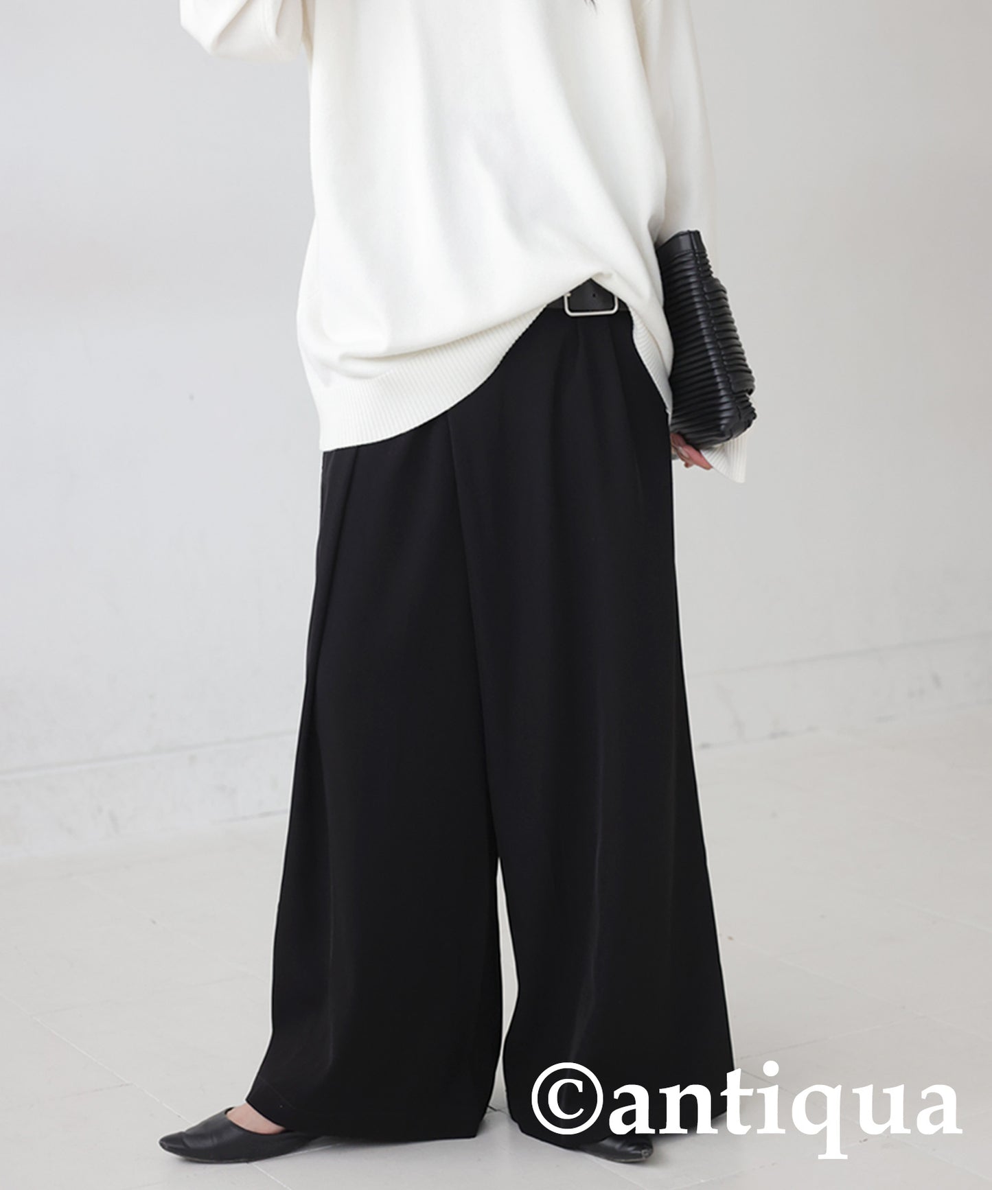 Tuck wide pants Ladies