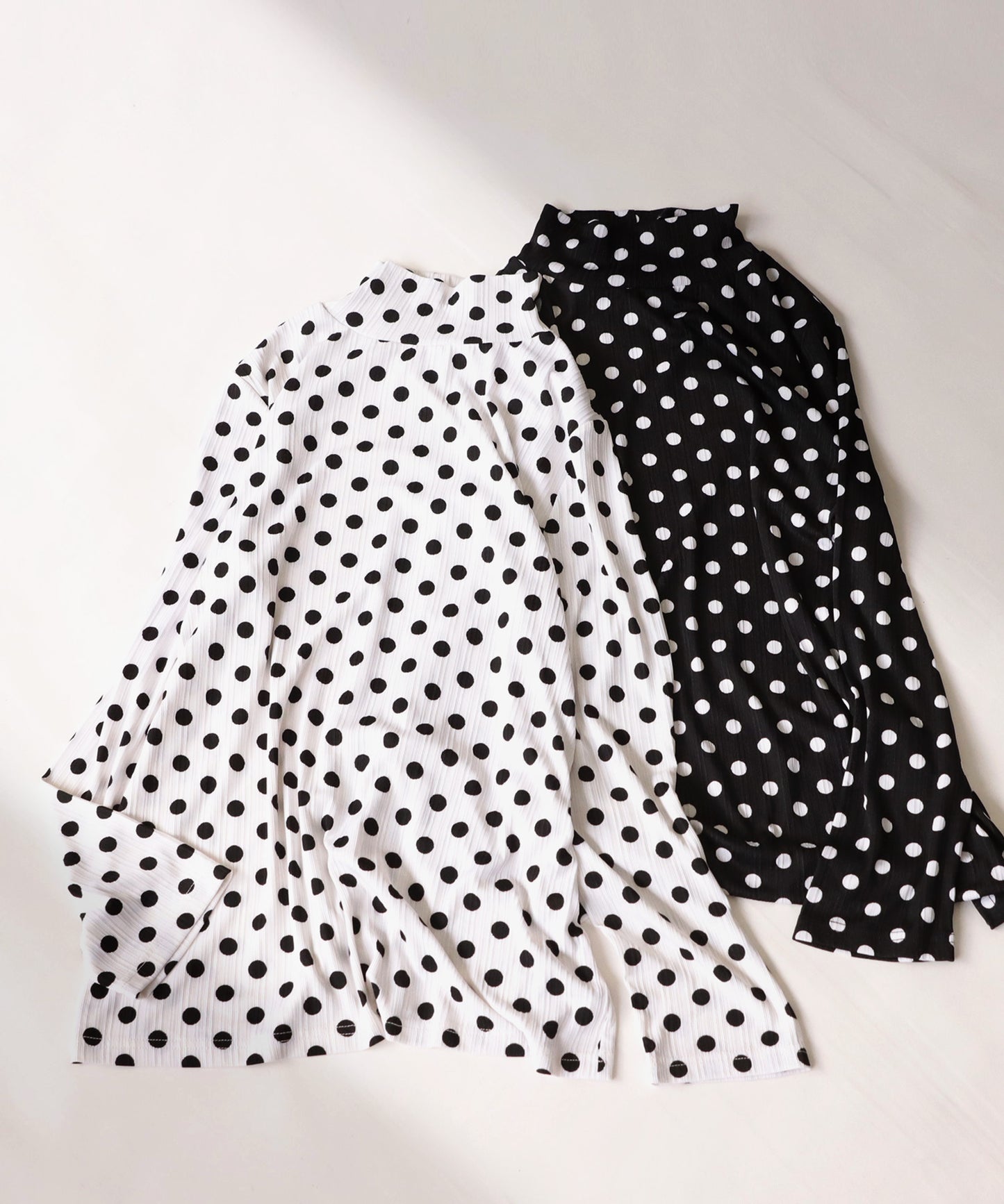 Polka Dots High Neck Tops Ladies