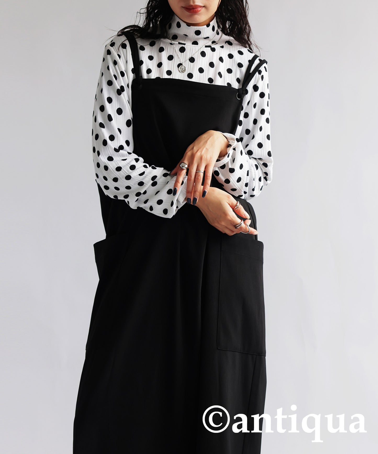 Polka Dots High Neck Tops Ladies