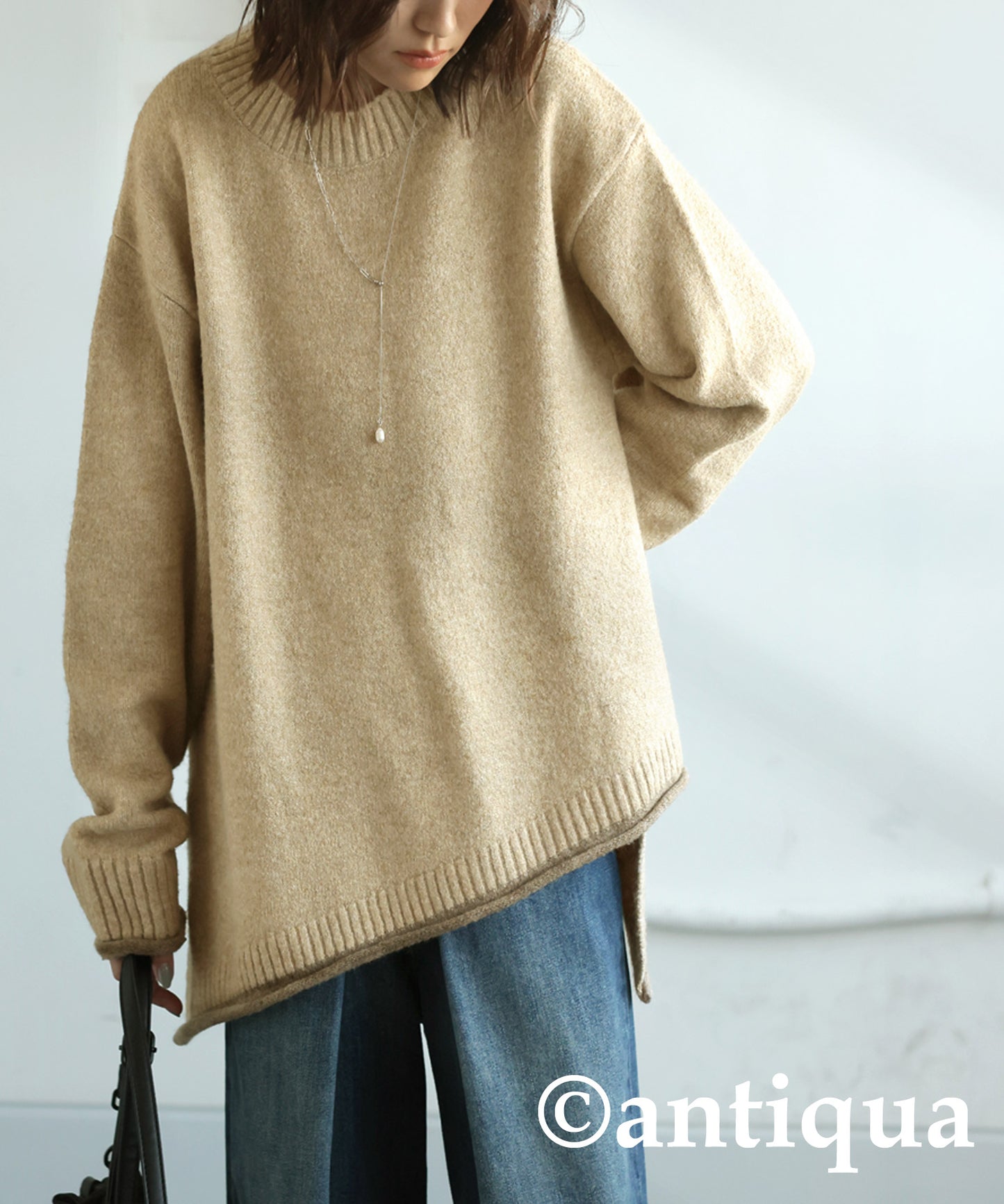 Color Scheme Asymmetry Knit Ladies