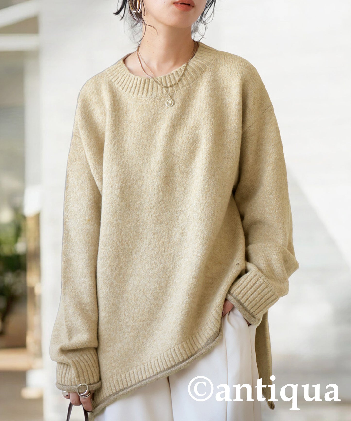 Color Scheme Asymmetry Knit Ladies