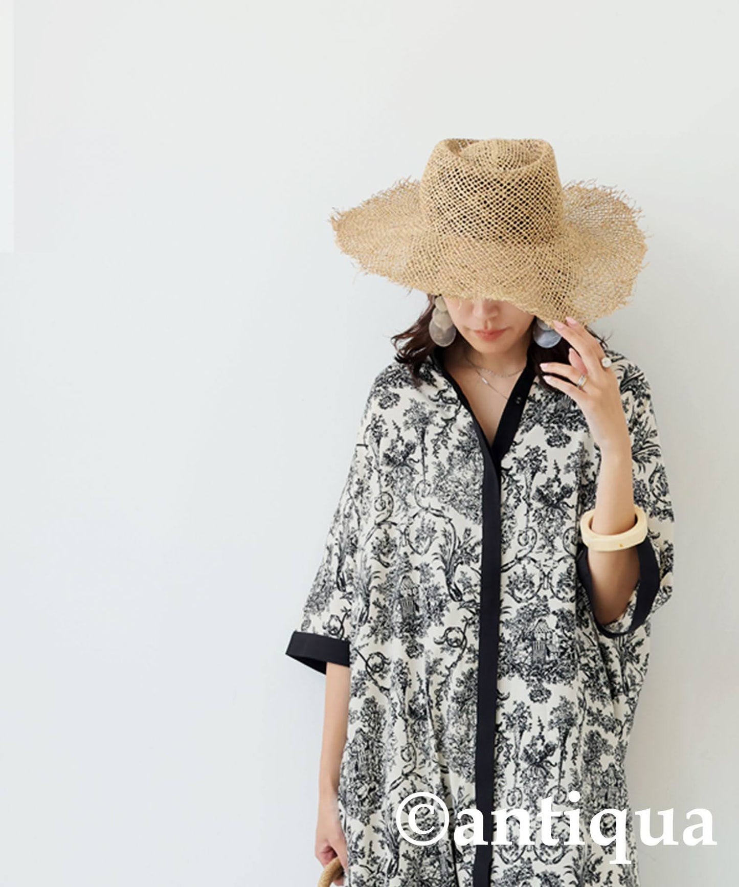 Ladies Toile de Jouy Patterned Dress