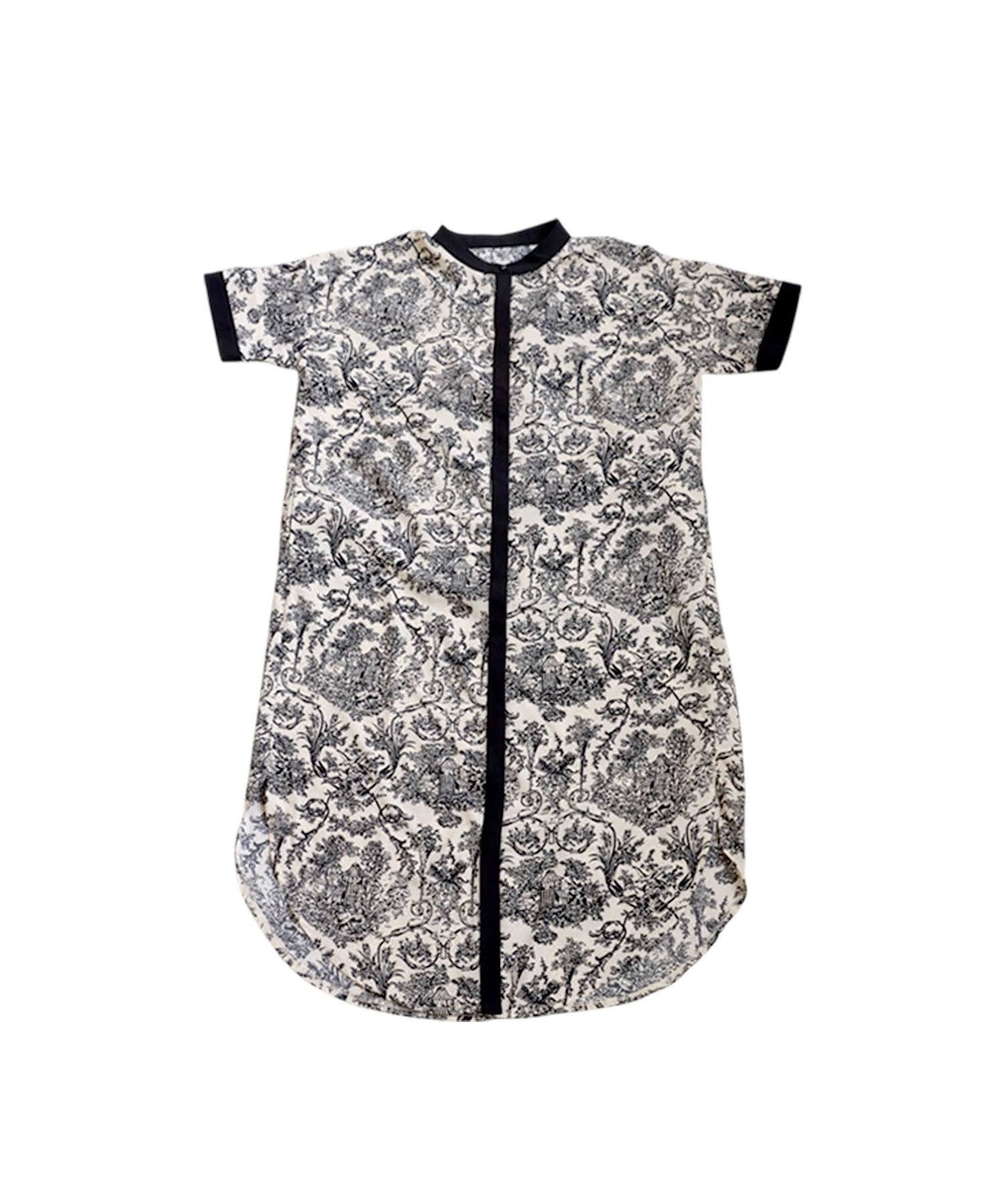 Ladies Toile de Jouy Patterned Dress