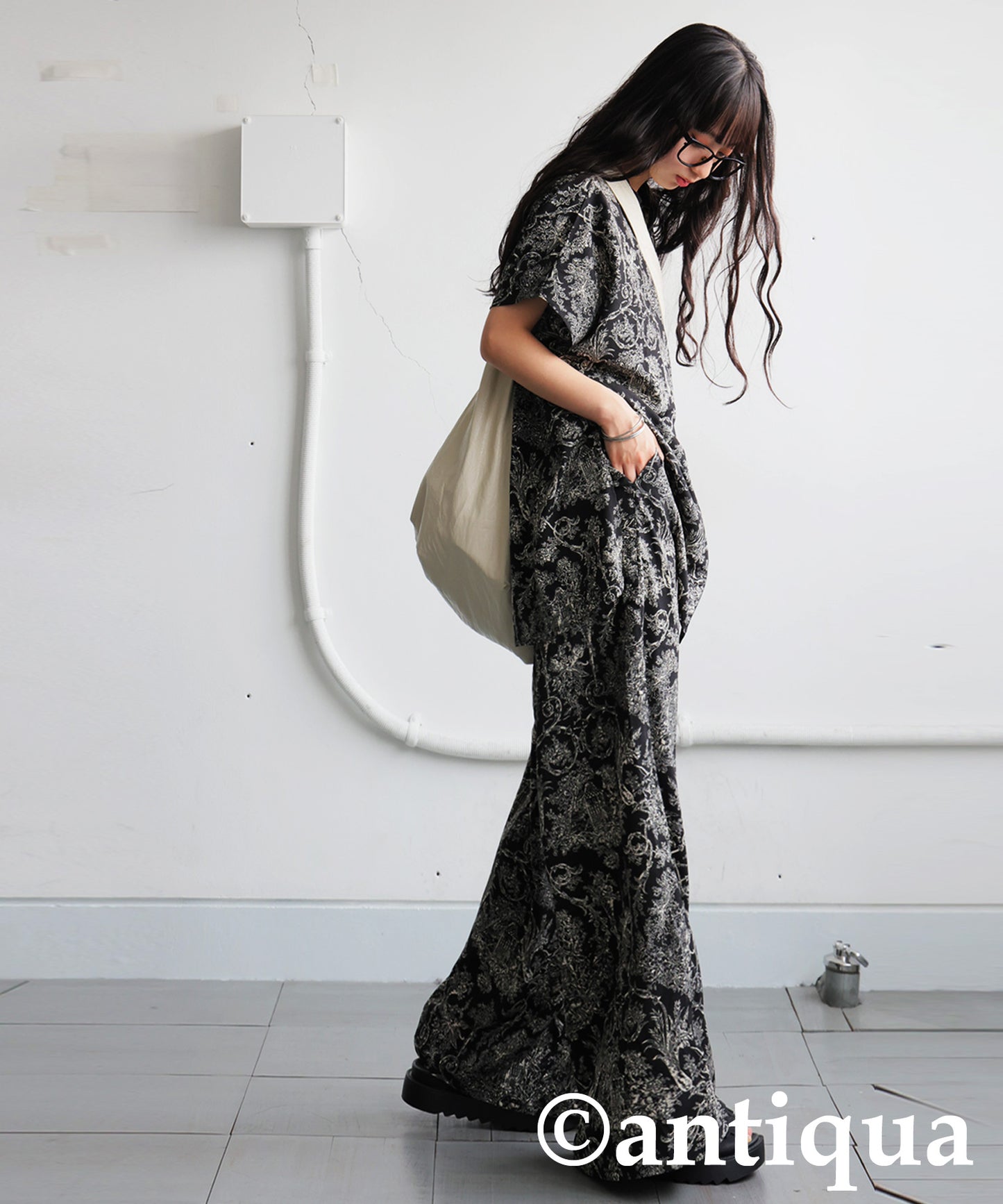 Ladies Toile De Jouy Wide-Leg Pants