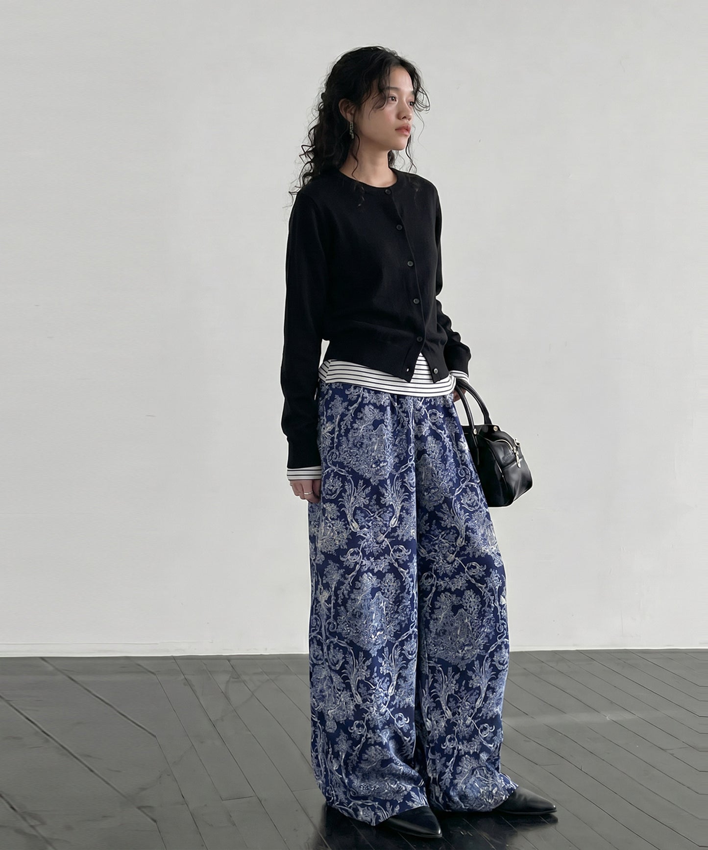 Ladies Toile De Jouy Wide-Leg Pants