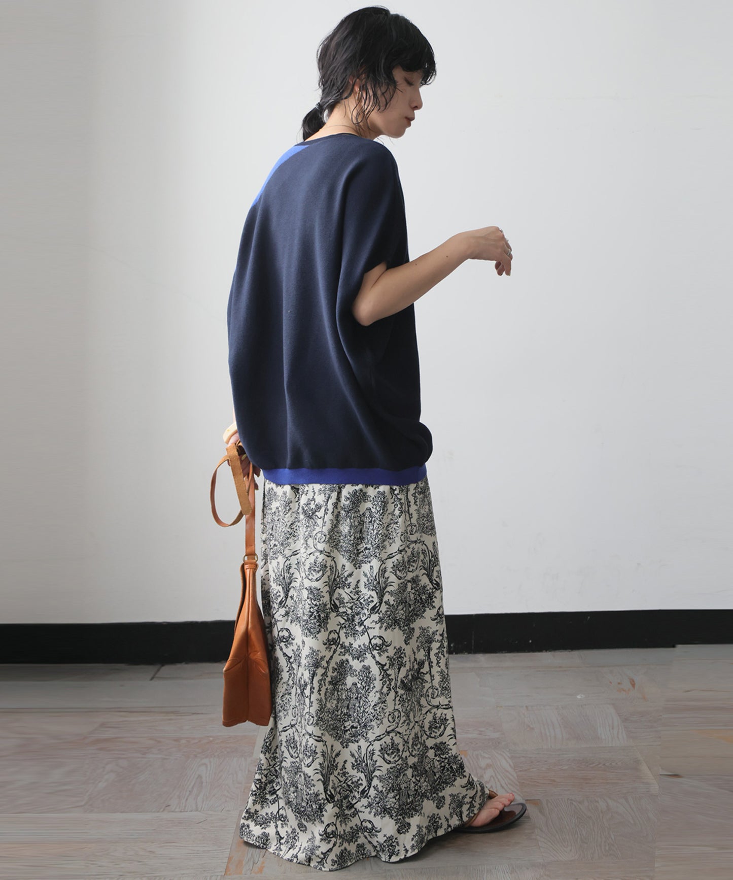 Toile De Jouy Print Long Skirt Ladies