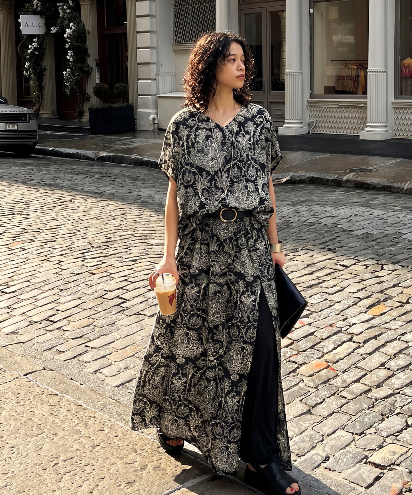 Toile De Jouy Print Blouse Ladies
