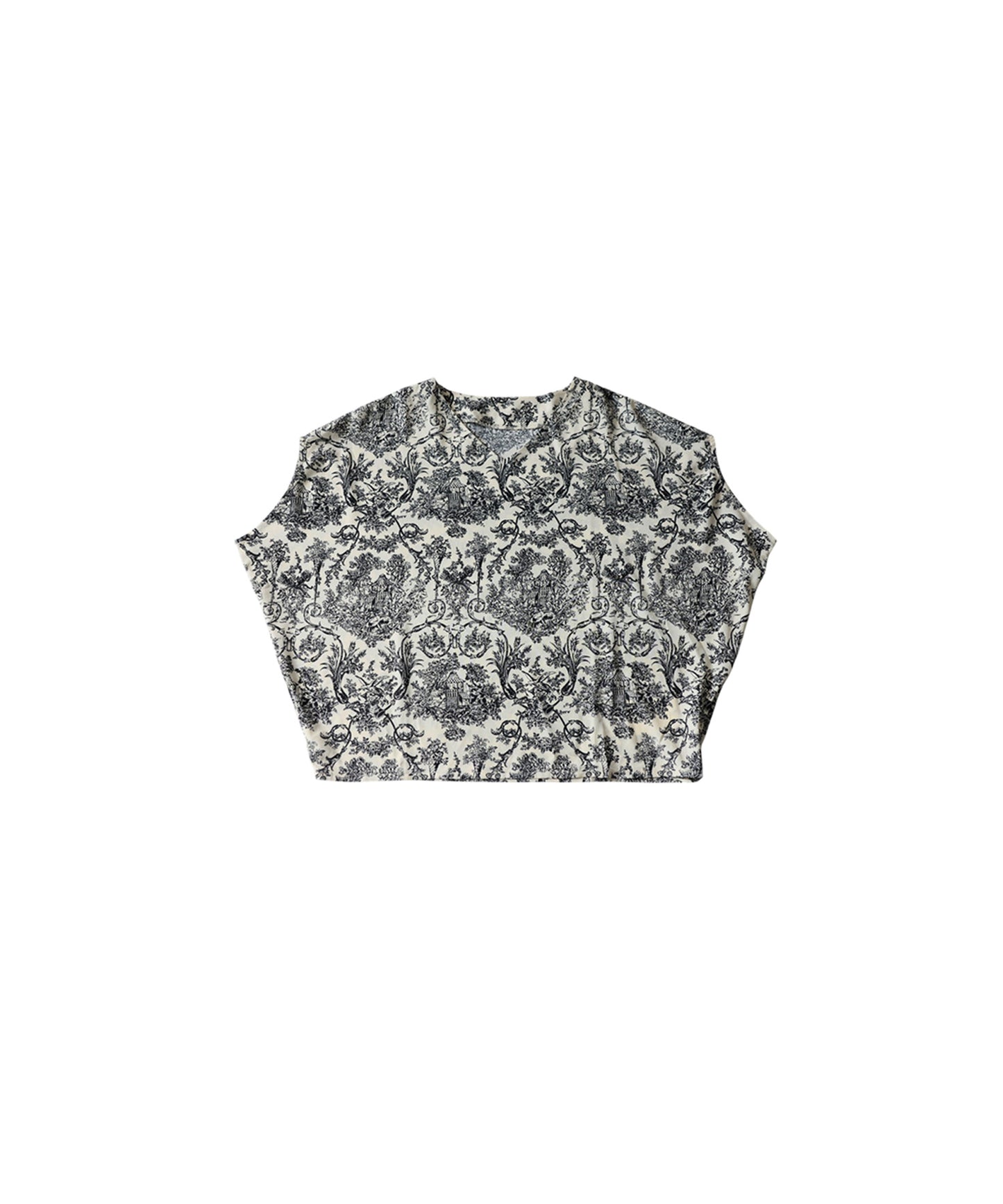 Toile De Jouy Print Blouse Ladies