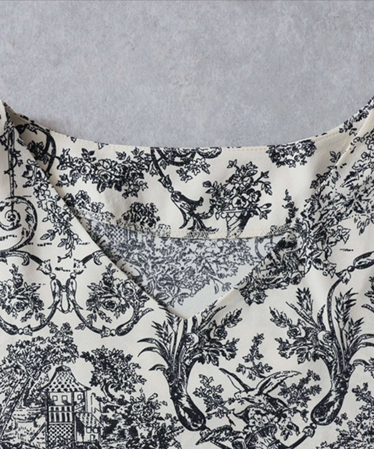 Toile De Jouy Print Blouse Ladies