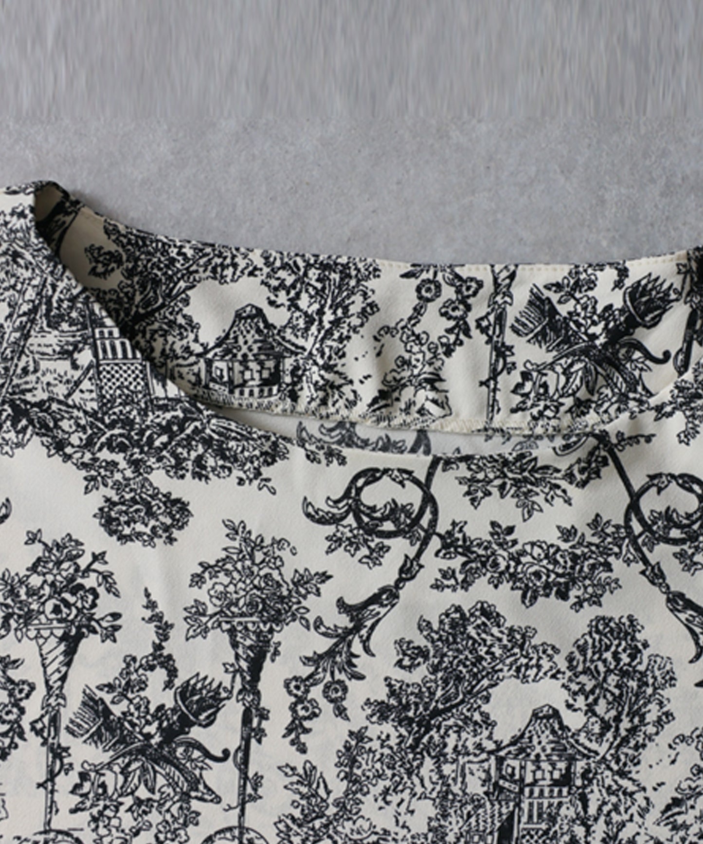 Toile De Jouy Print Blouse Ladies