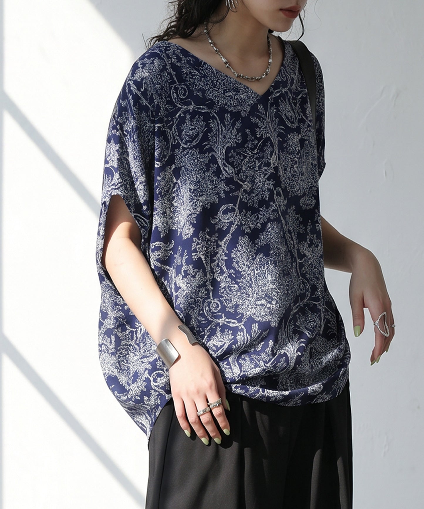 Toile De Jouy Print Blouse Ladies