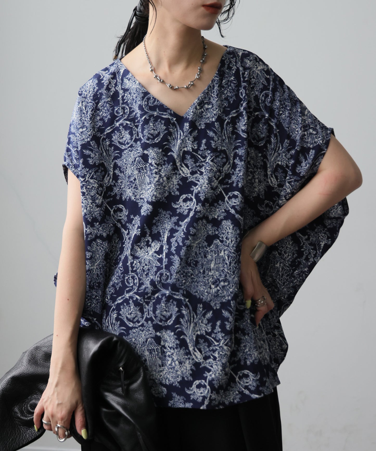 Toile De Jouy Print Blouse Ladies