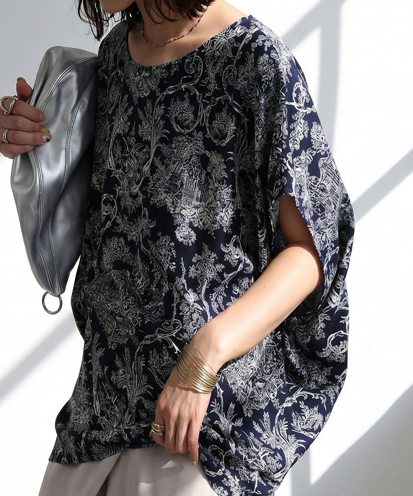 Toile De Jouy Print Blouse Ladies