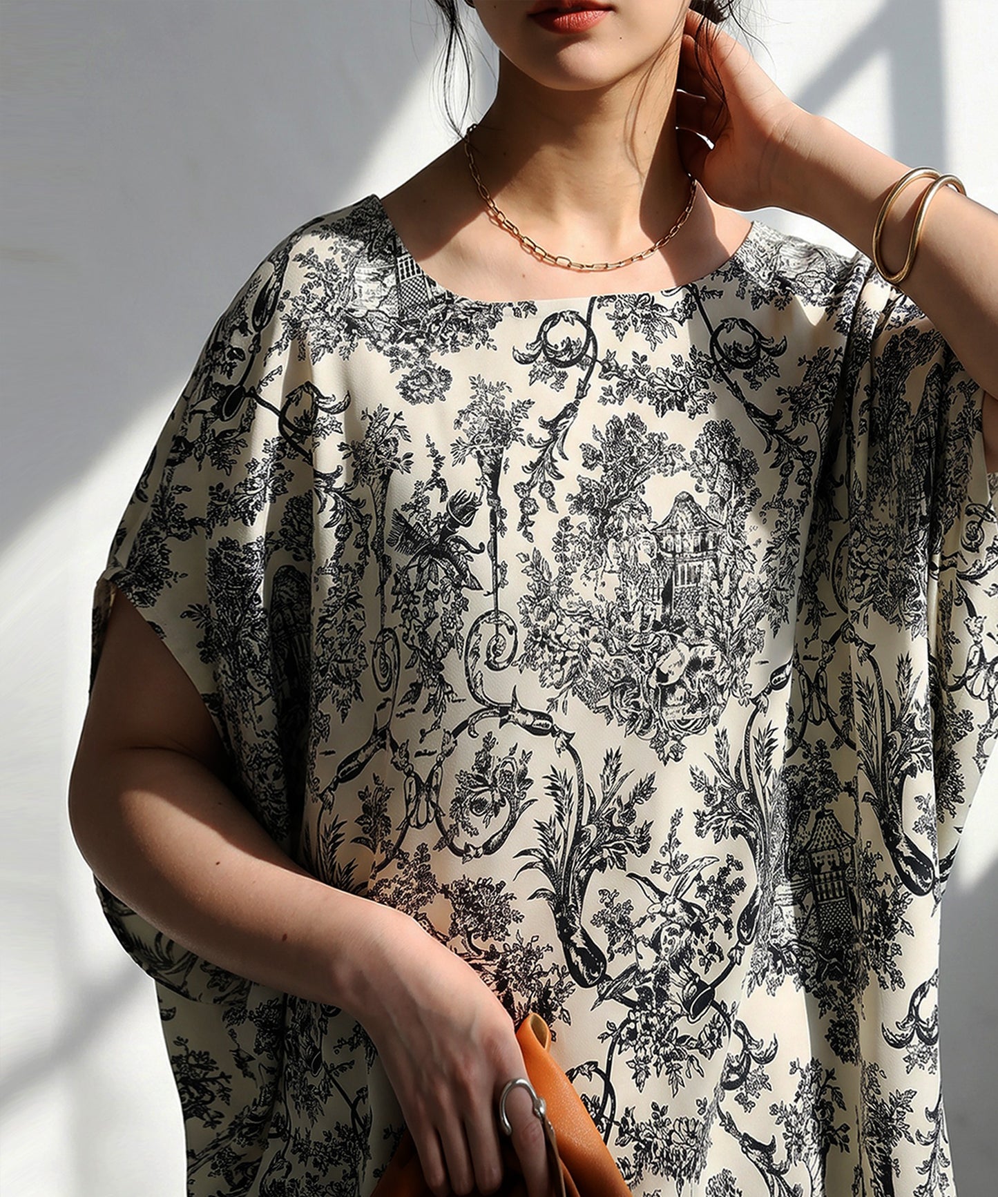 Toile De Jouy Print Blouse Ladies
