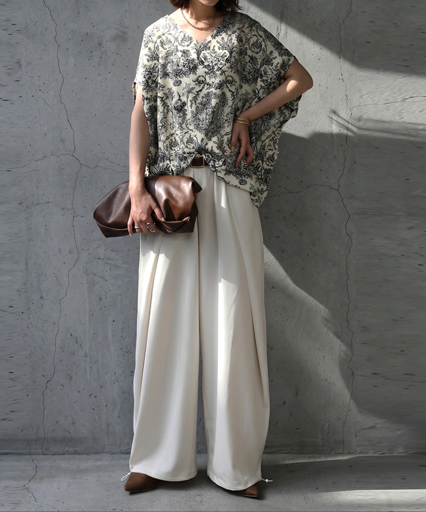 Toile De Jouy Print Blouse Ladies