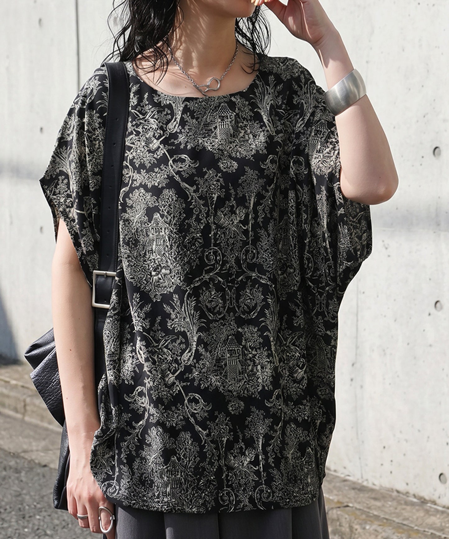 Toile De Jouy Print Blouse Ladies