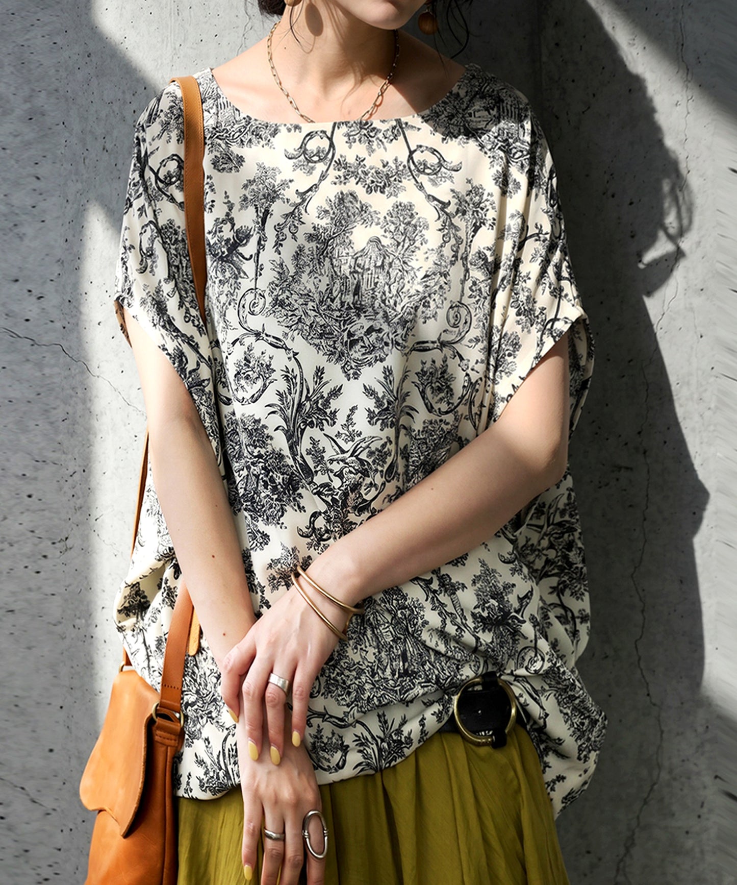 Toile De Jouy Print Blouse Ladies