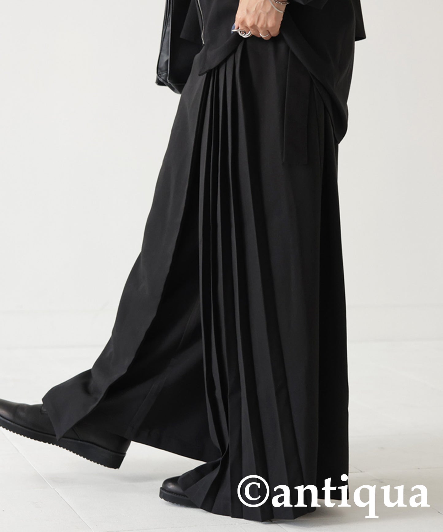 Ladies Half-Pleated Wrap Skirt Pants