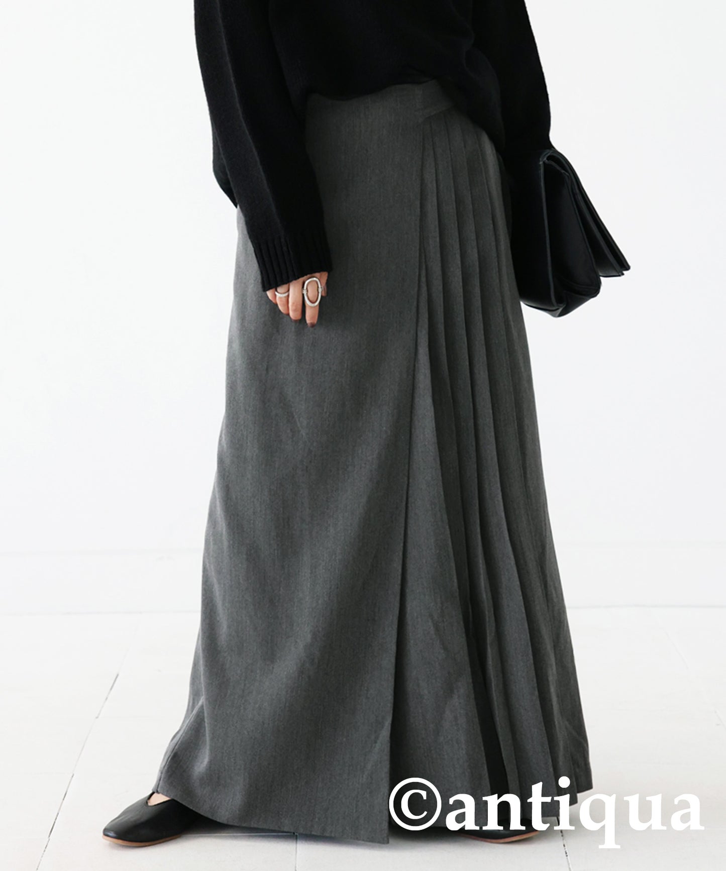 Ladies Half-Pleated Wrap Skirt Pants