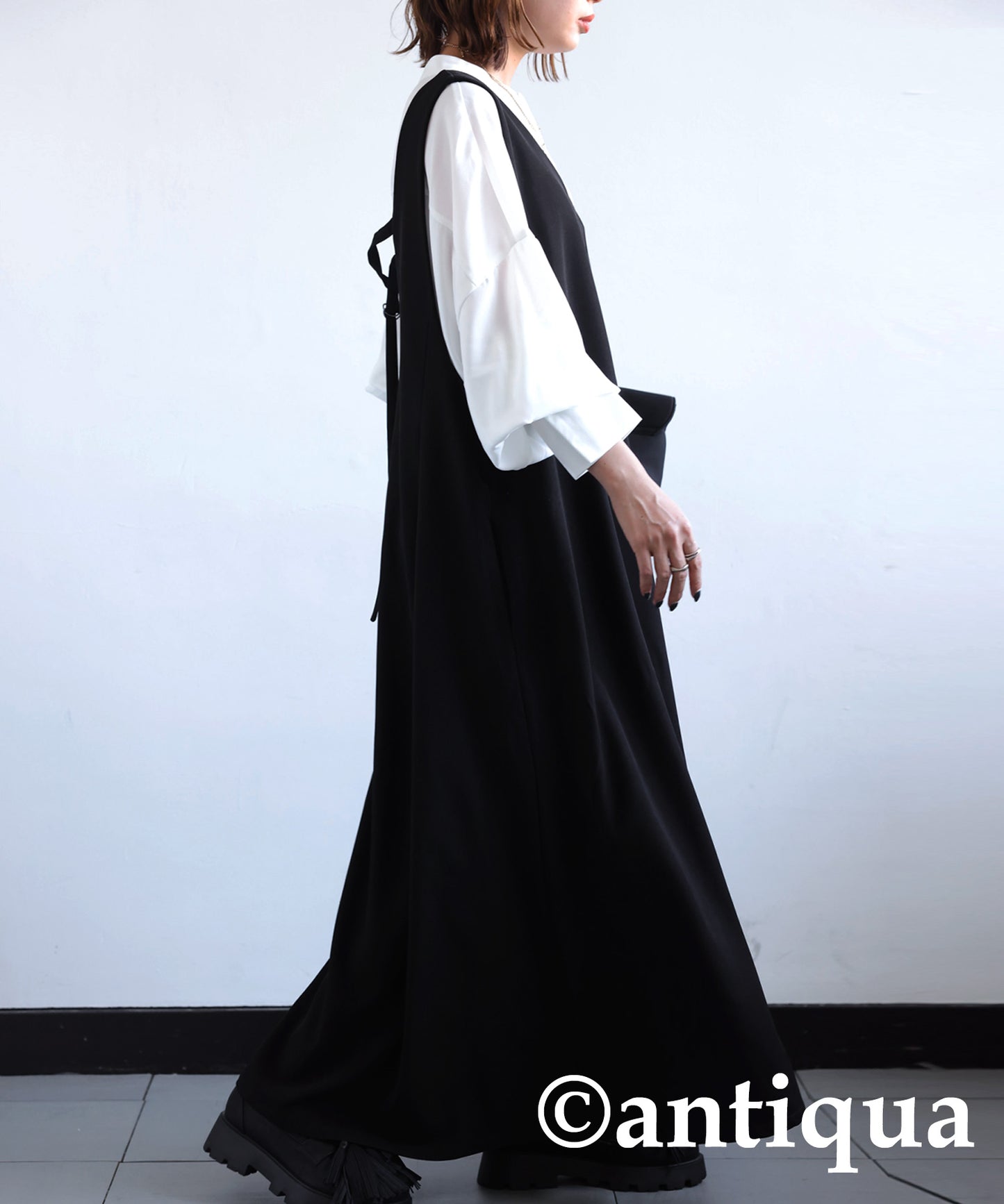 Back belt Ladies Casual Long dress salopette