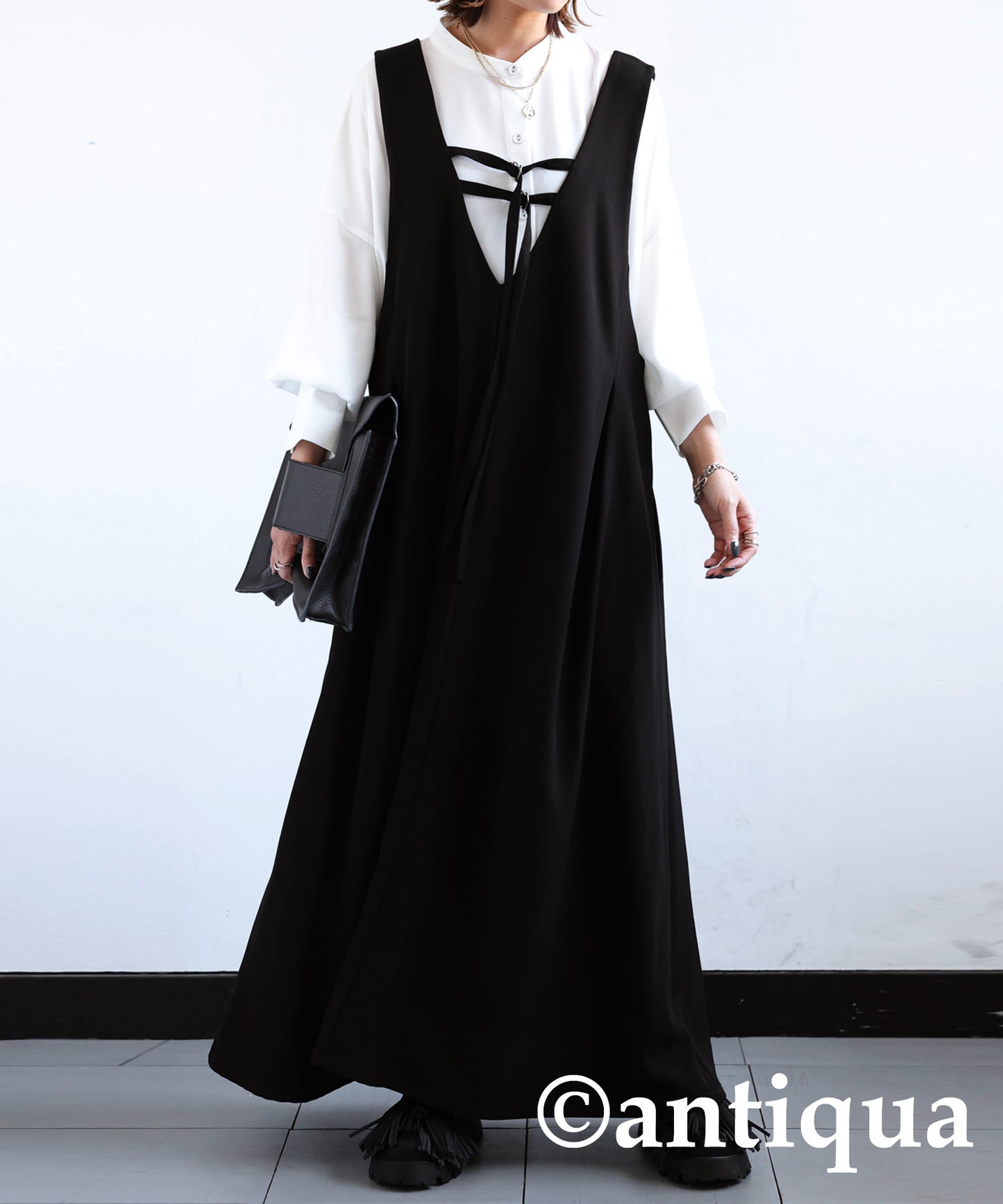 Back belt Ladies Casual Long dress salopette