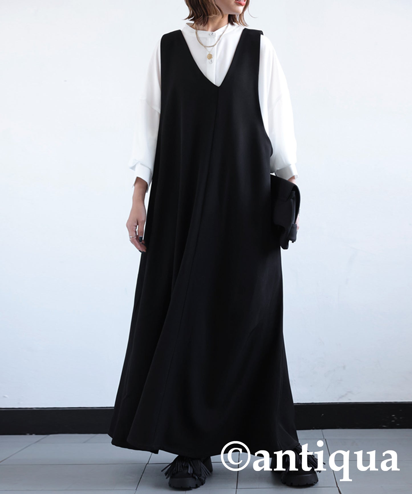 Back belt Ladies Casual Long dress salopette