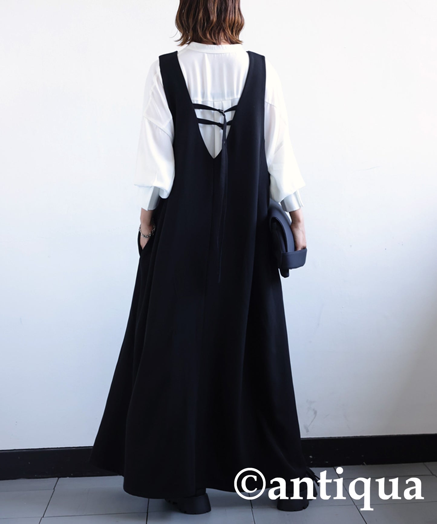 Back belt Ladies Casual Long dress salopette