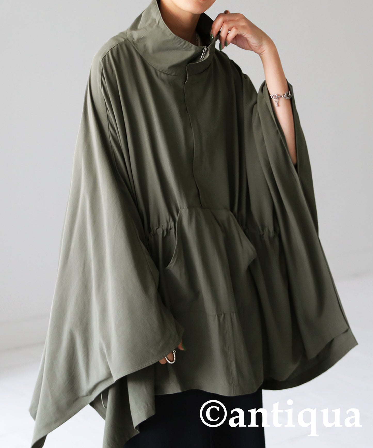 Long-sleeved poncho tops Ladies