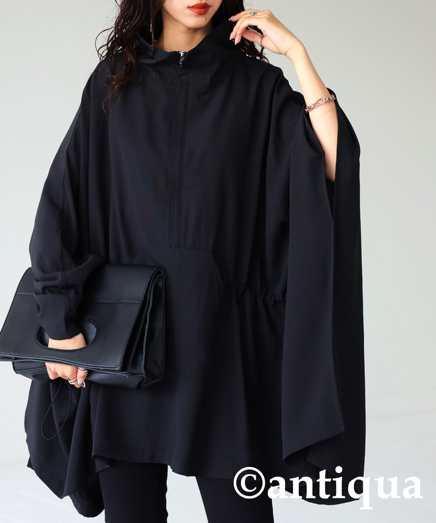 Long-sleeved poncho tops Ladies