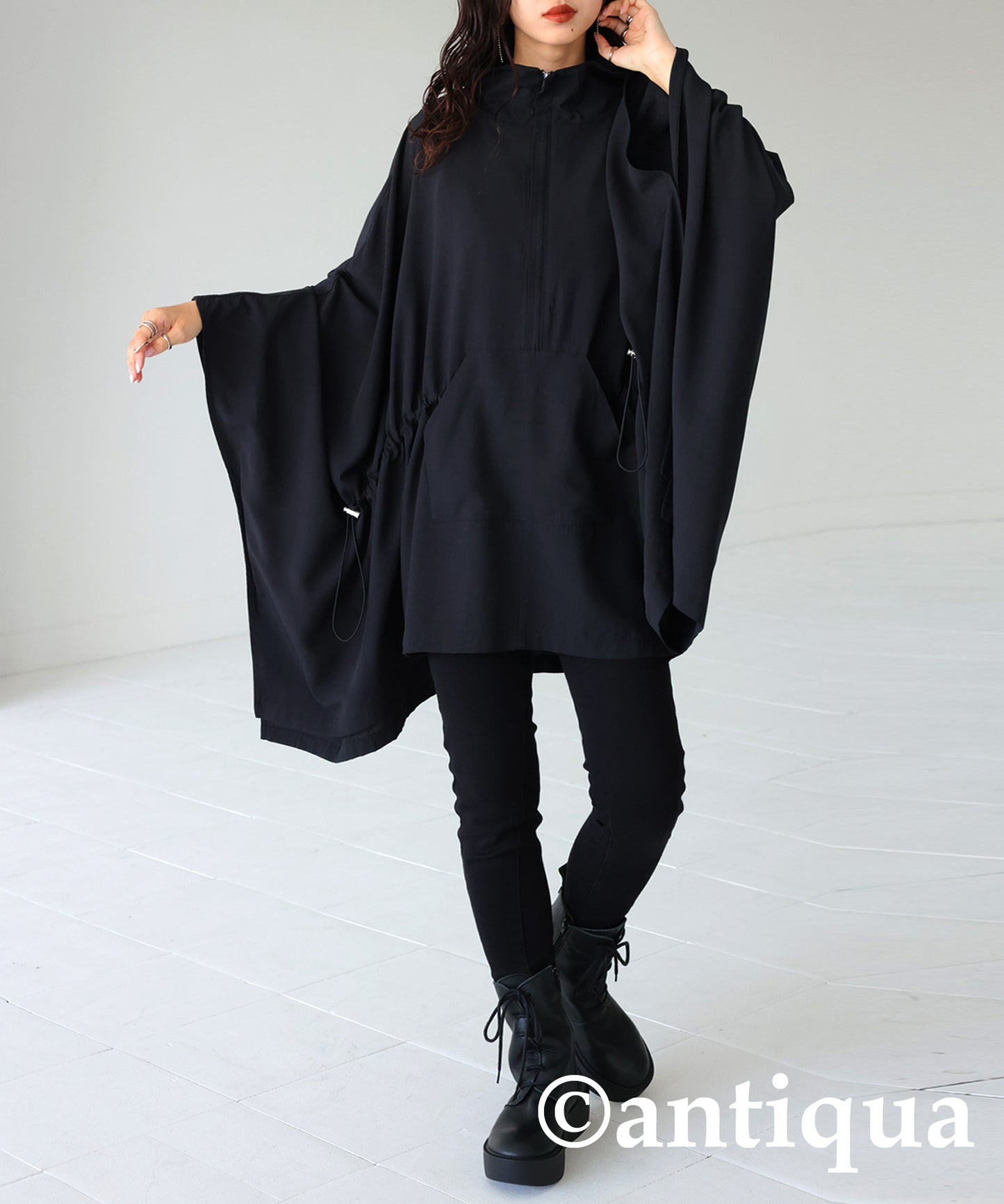 Long-sleeved poncho tops Ladies