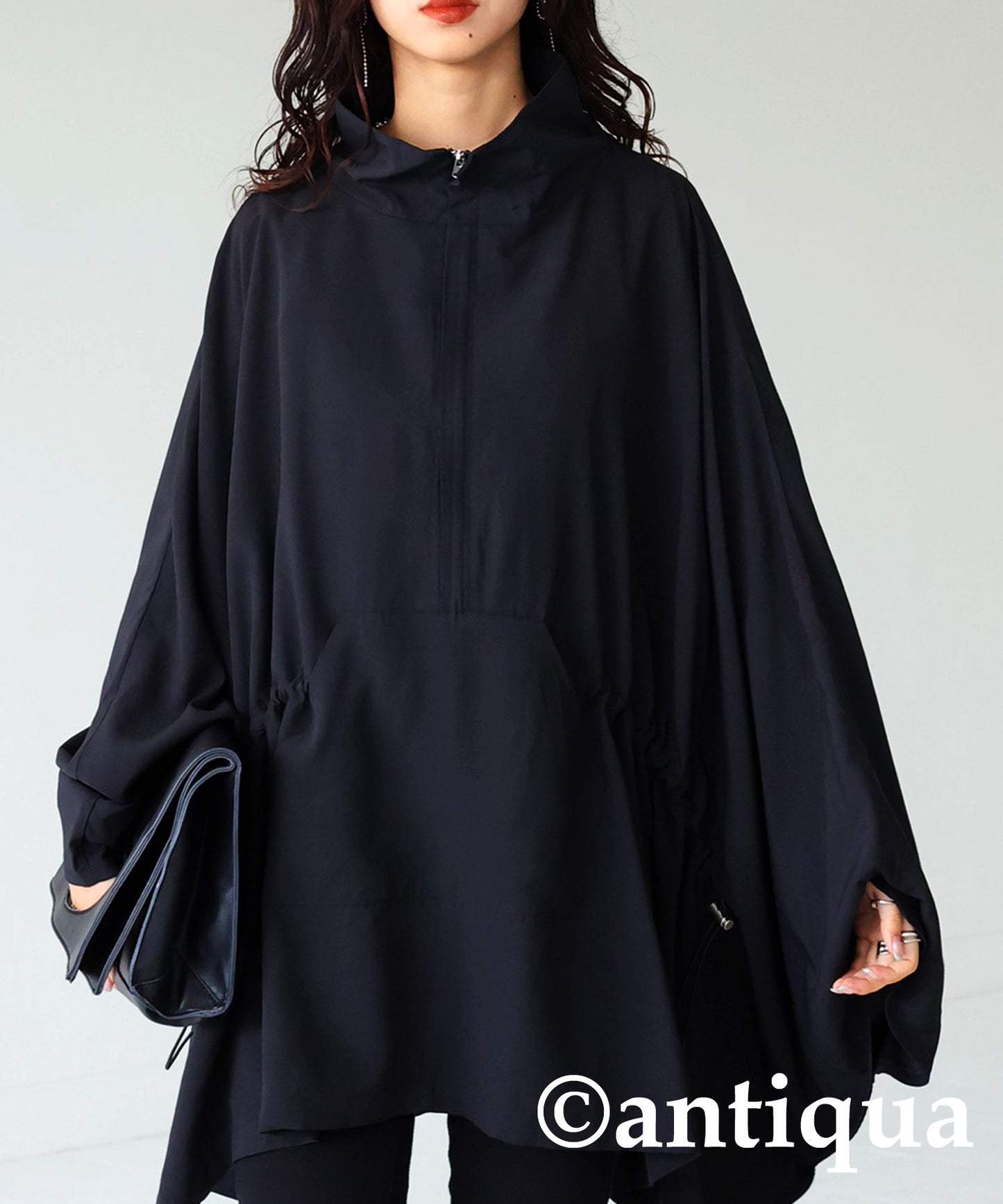 Long-sleeved poncho tops Ladies