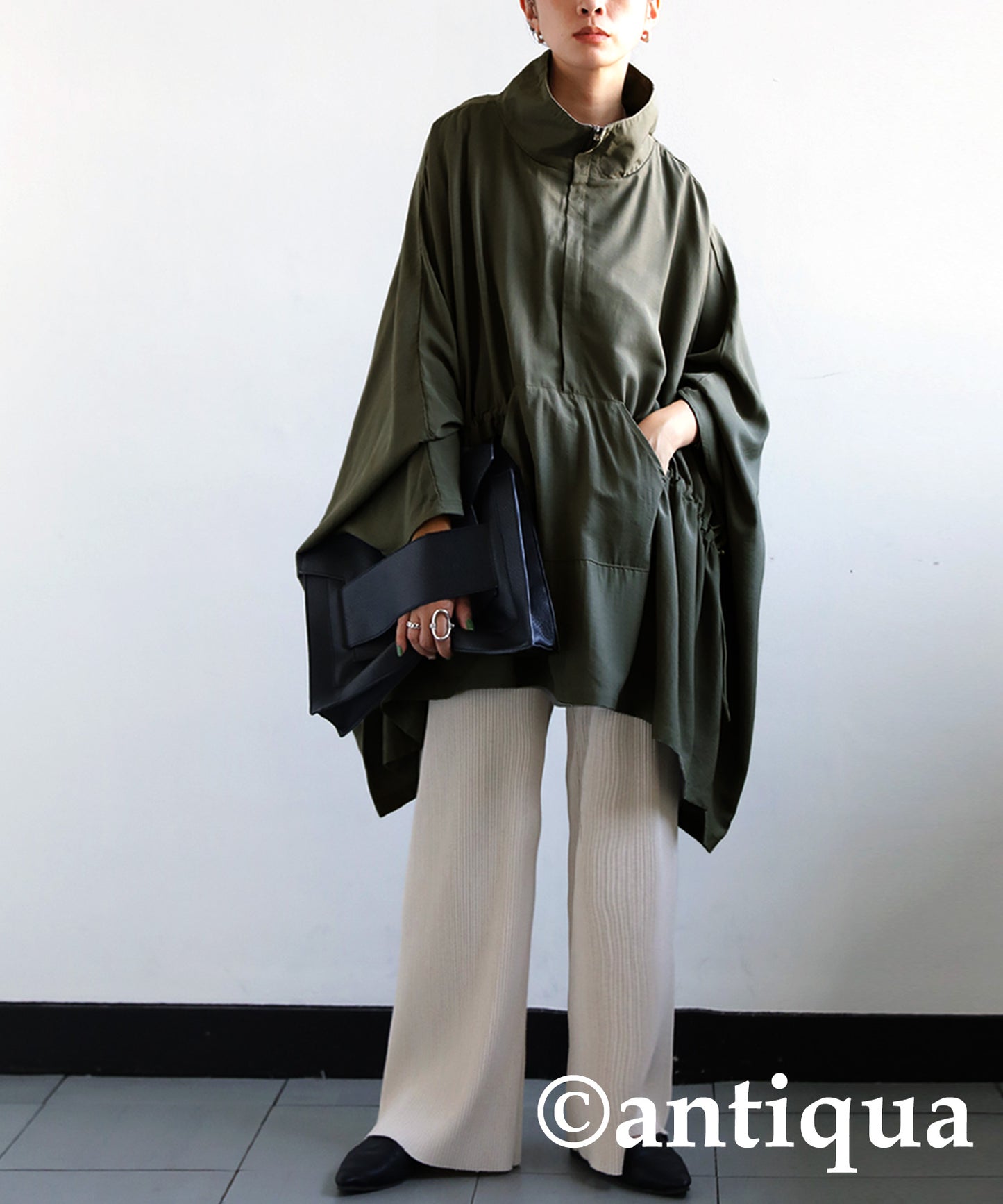 Long-sleeved poncho tops Ladies