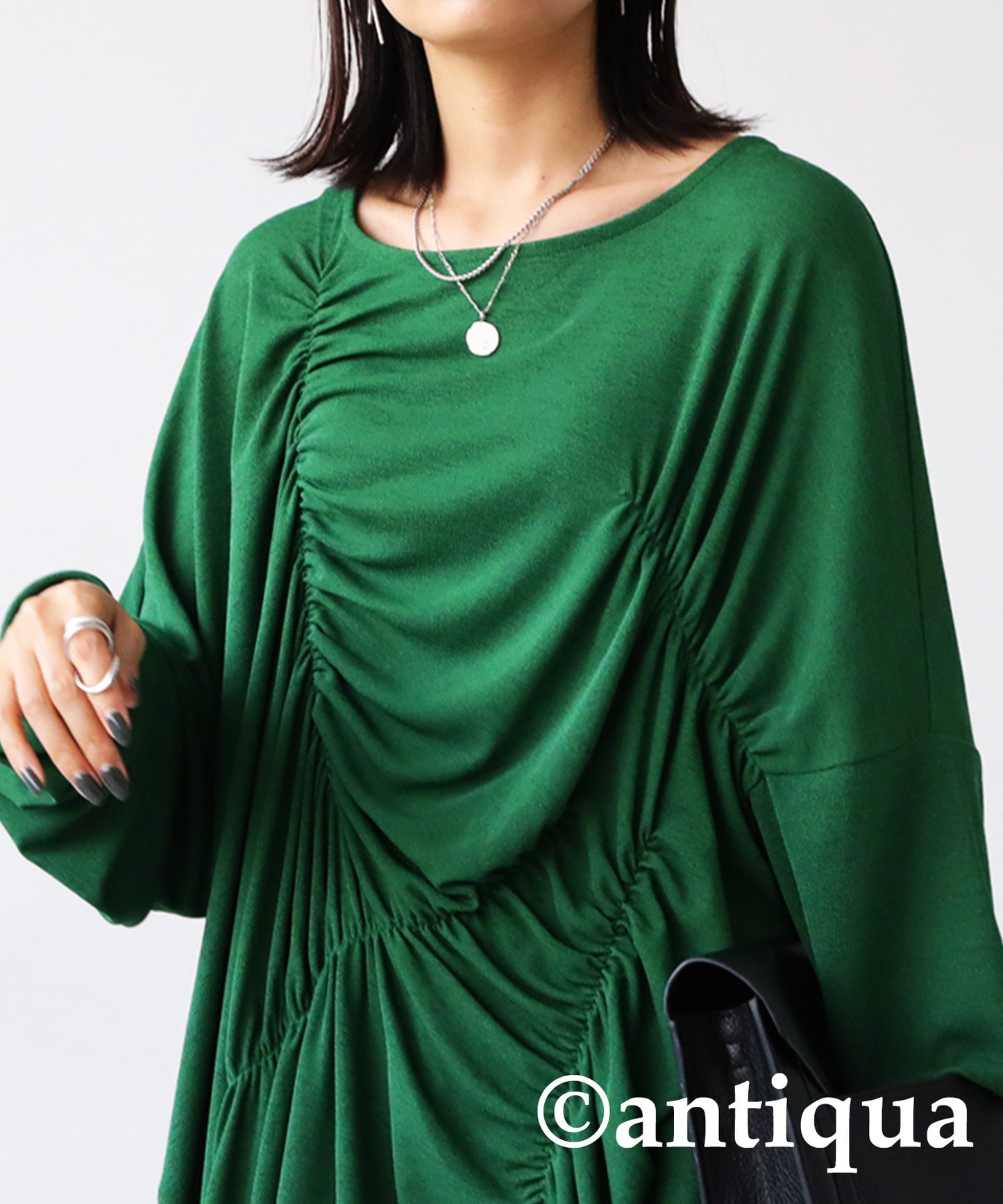 Asymmetric shirring tops Ladies