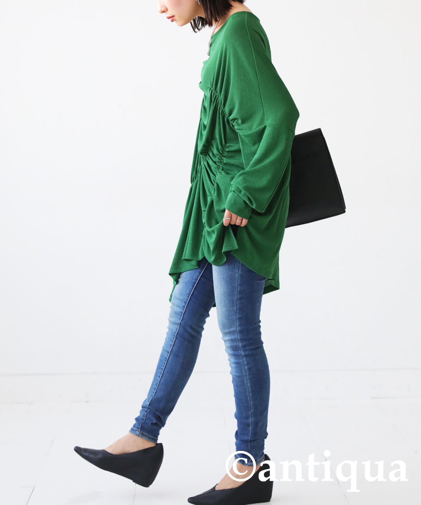 Asymmetric shirring tops Ladies