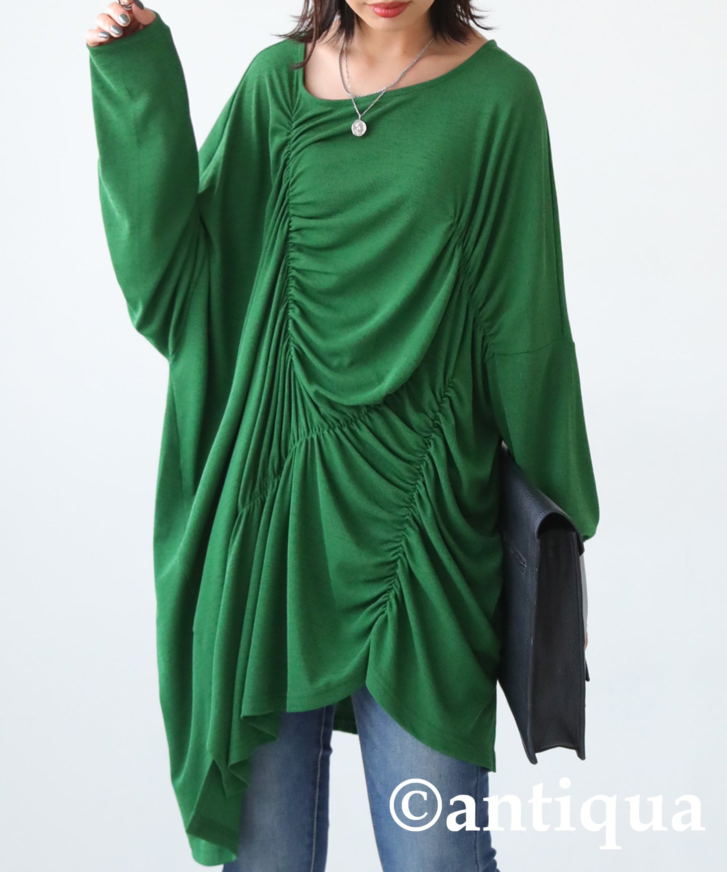 Asymmetric shirring tops Ladies