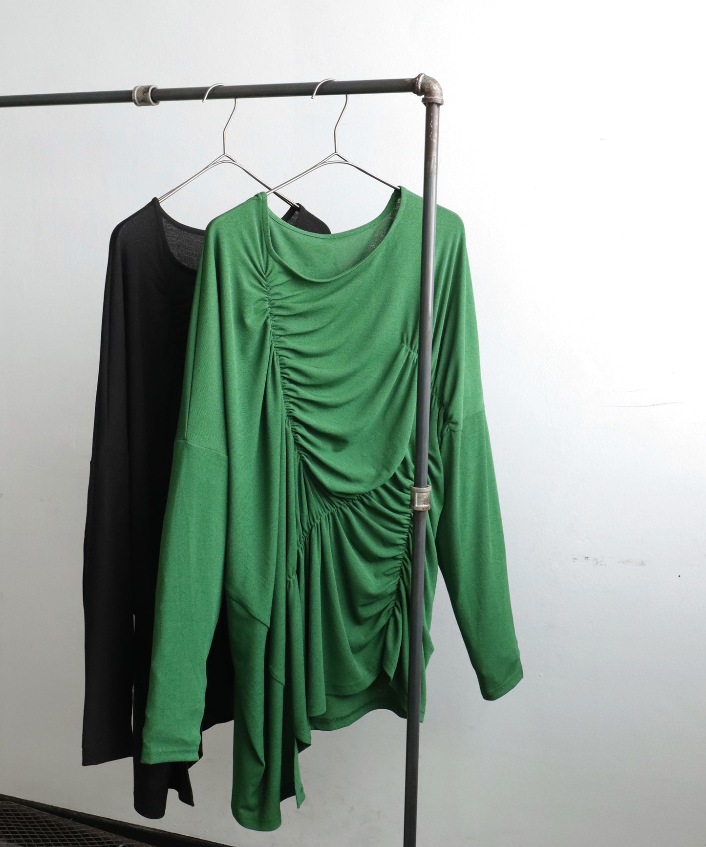 Asymmetric shirring tops Ladies