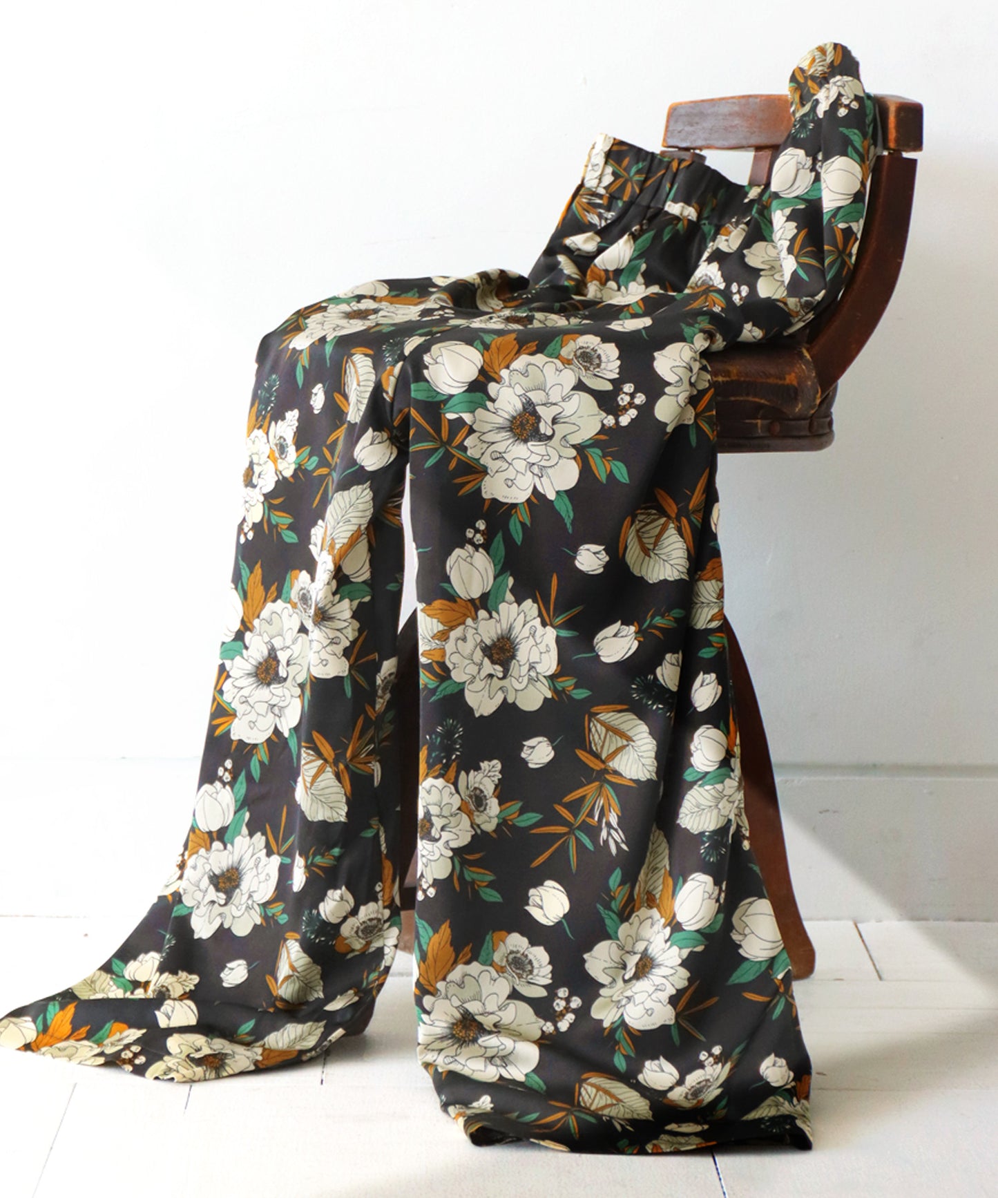 Floral pattern wide pants Ladies Pants Bottoms