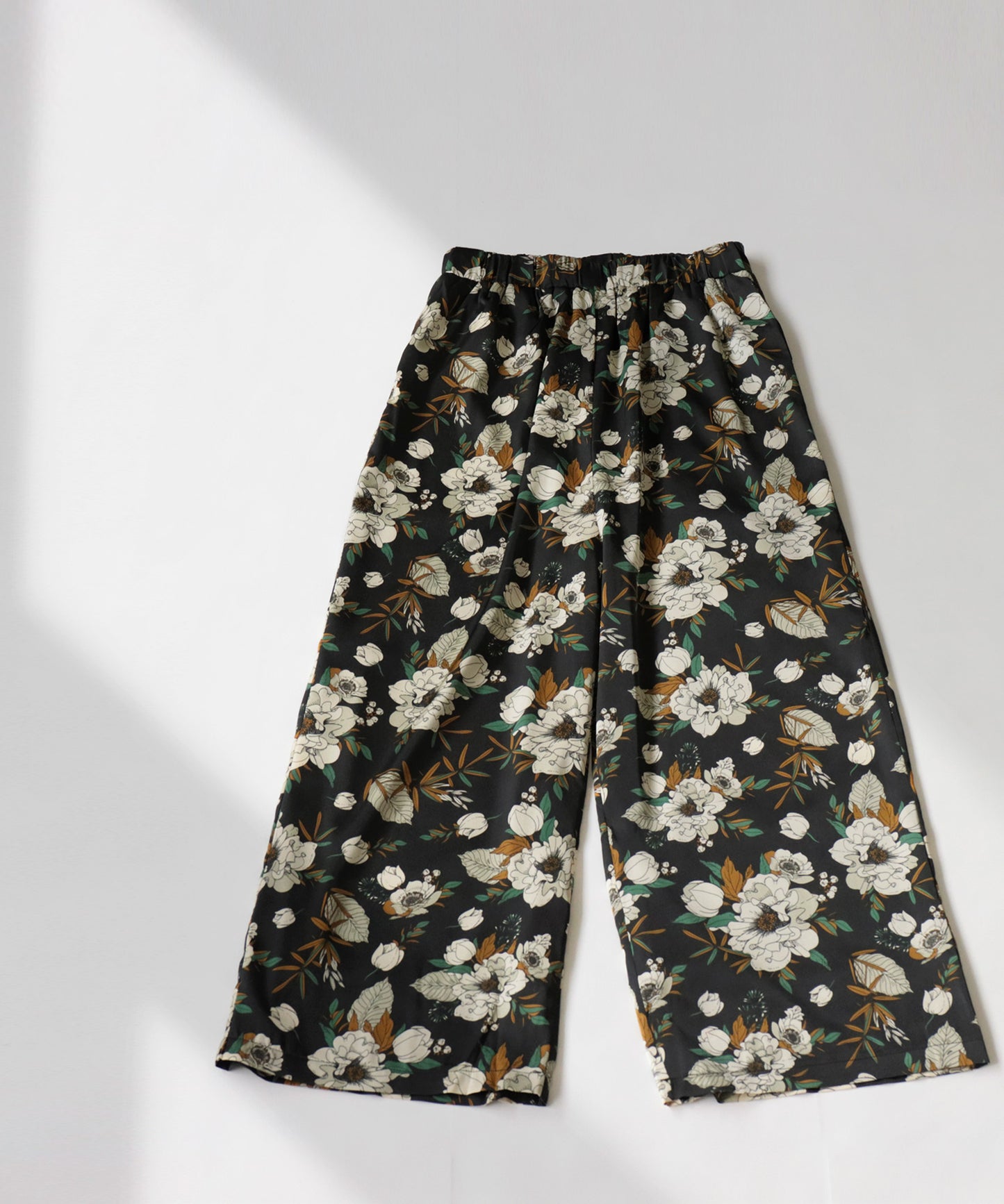 Floral pattern wide pants Ladies Pants Bottoms