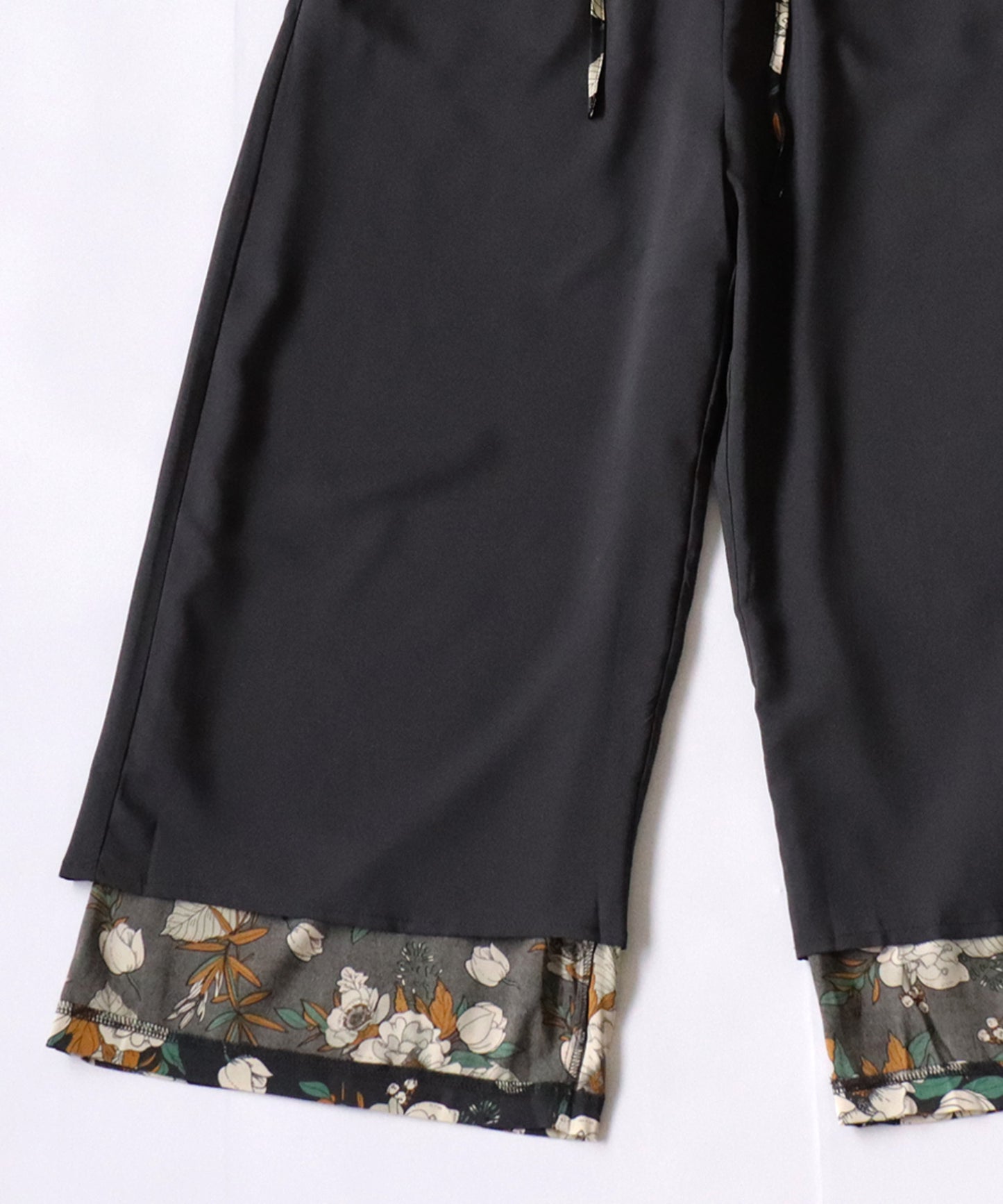 Floral pattern wide pants Ladies Pants Bottoms